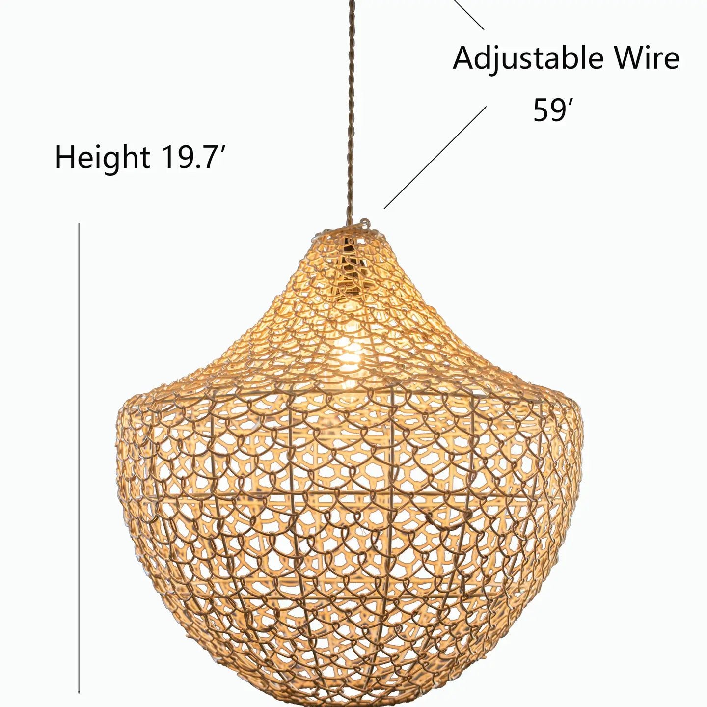 Woven Basket Pendant Light Natural Rattan Hanging Light - Image 2