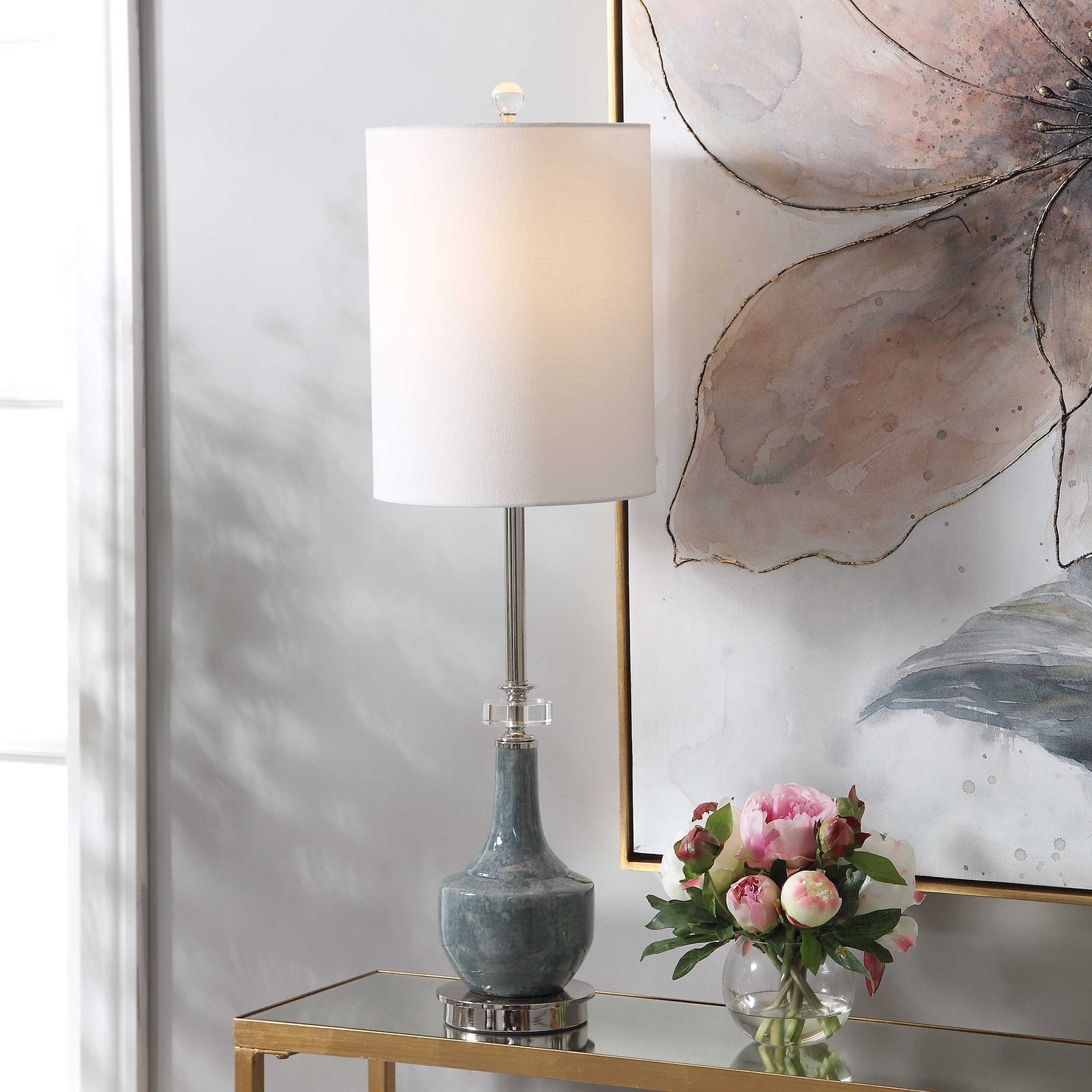 Teal Buffet Table Lamp - Image 2